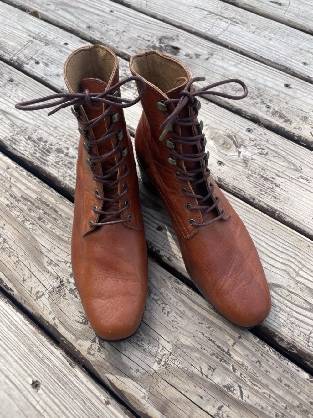 The Dawn Boot by Christy Dawn Size 10 Walnut Lace Up Victorian Derby Boots - Picture 7 of 7